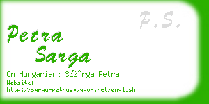 petra sarga business card